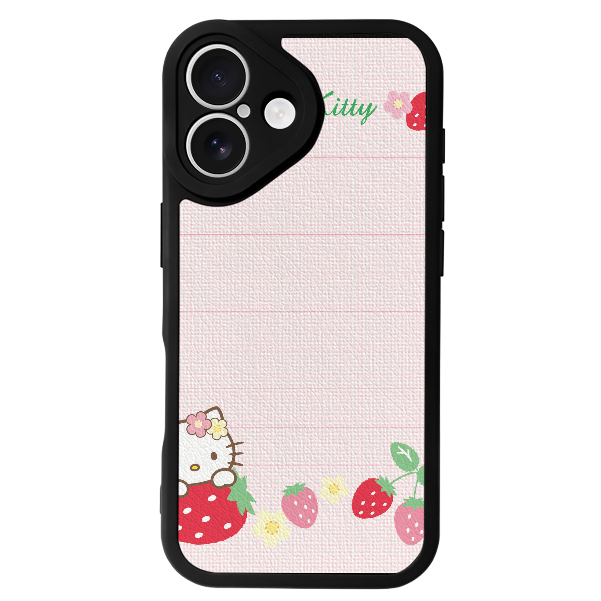 （画像用） Hello Kitty ハローキティ 【iPhone 16シリーズ対応】シリコンスマホケース（レザー調） 材質：シリコン